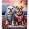 Edge Collections - 28" X 40" - Multicolor - English Bulldog Two Hearts Large - 1 Piece